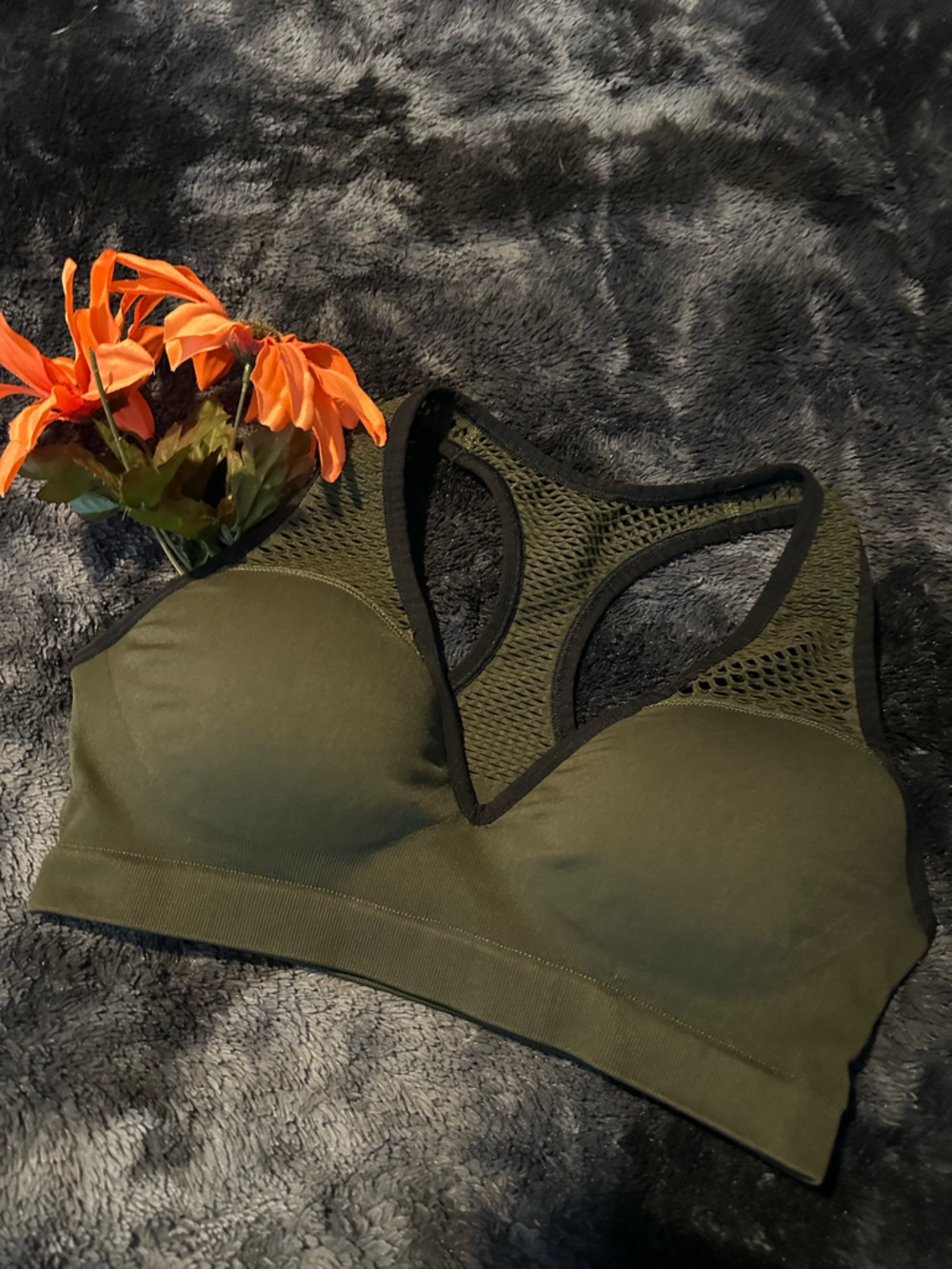 PINK Victoria's Secret Padded Olive Green Sports Bra!!!